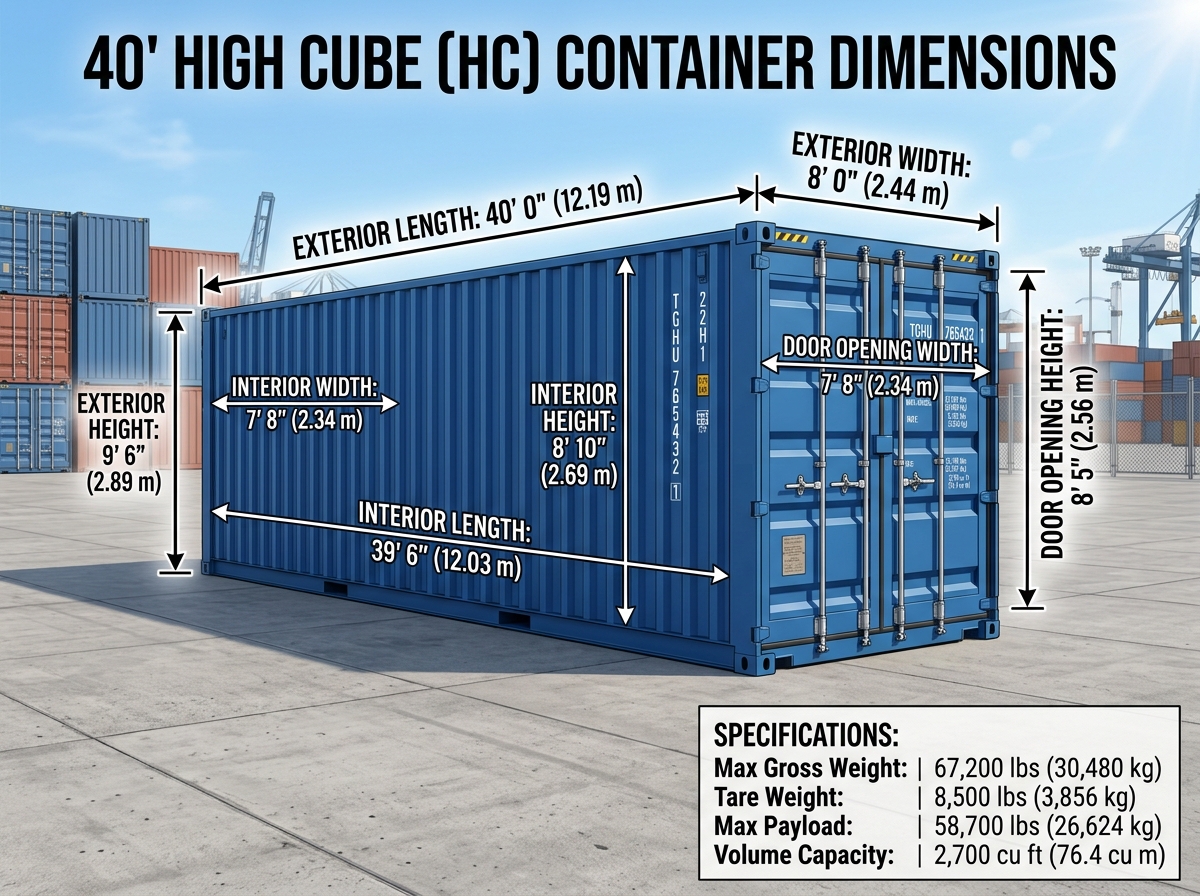 40ft Container Dimensions